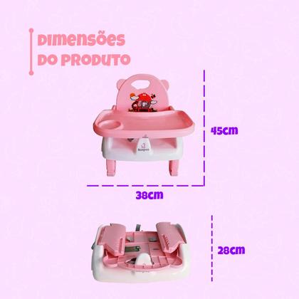 Imagem de Cadeirinha Alimentação Refeição Bebe Portátil Dobrável Compacta Baixa Infantil