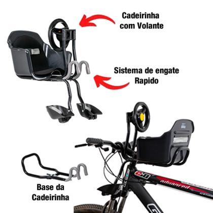 Imagem de Cadeirinha Bicicleta Aro 29 Dianteira Flexbike Volante 