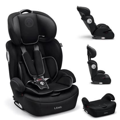Imagem de Cadeirinha Cadeira Assento 2 em 1 De Bebê Para Carro Infantil 9 a 36 Kg G1/G2/G3 Isofix Preta Litet