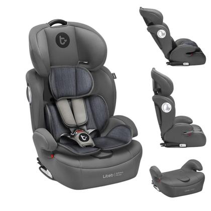 Imagem de Cadeirinha Cadeira Assento 2 em 1 De Bebê Para Carro Infantil 9 a 36 Kg Isofix Cinza Litet