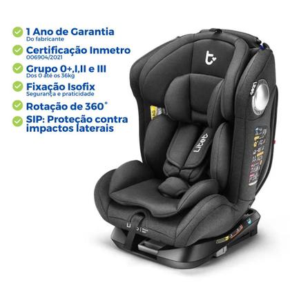 Imagem de Cadeirinha Cadeira de Bebê Para Auto Carro 0 a 36 kg Isofix Reclinavel Gira 360 Litet