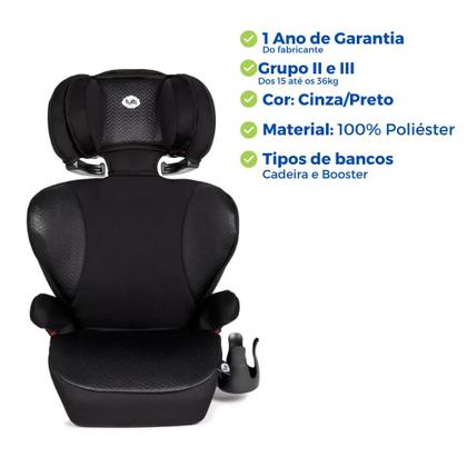 Imagem de Cadeirinha Cadeira De Bebê Para Carro Infantil Vira Assento 15 a 36kg Preta Tutti Baby