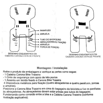 Imagem de Cadeirinha Crianca Traseira Bagageiro Carona Bike Azul