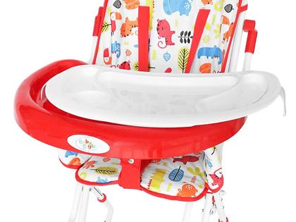 Imagem de Cadeirinha de Alimentação Flash Infantil com Cinto 5 Pontos, Dobrável, Porta Copos e Apoio para Pés  Até 15kg
