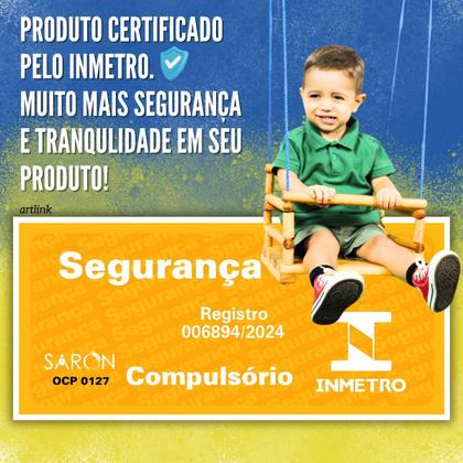 Imagem de Cadeirinha De Balanço Infantil Madeira Corda Em Nylon 12 Mts