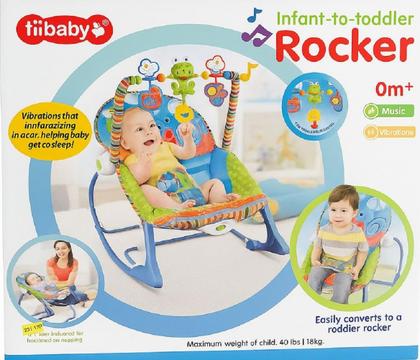 Imagem de Cadeirinha de Bebê Balanço Infantil 2 em 1 com Vibração e Música  Para Bebês e Crianças até 18kg - AZUL