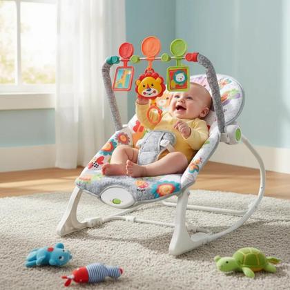 Imagem de Cadeirinha de Descanso Balanço Vibratoria Com Musica Bebe Conforto Cinza