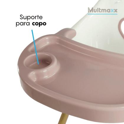 Imagem de Cadeirinha de Refeição Alimentação Alta Bebê Multmaxx Rosa