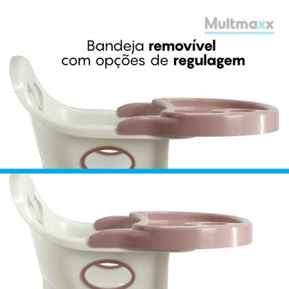 Imagem de Cadeirinha de Refeição Alimentação Alta Bebê Multmaxx Rosa