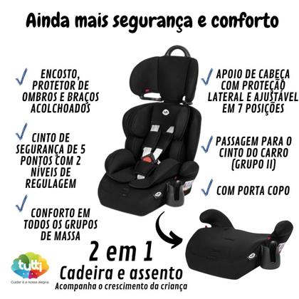 Imagem de Cadeirinha Infantil, Cadeira de criança para carro Versati Preta