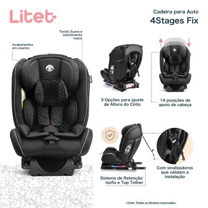 Imagem de Cadeirinha infantil para carro Litet 0-36kgs Isofix 4stages - BB339