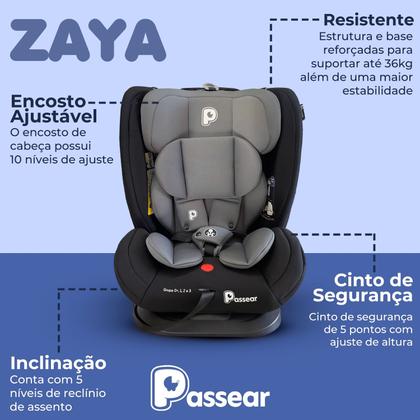 Imagem de Cadeirinha Infantil Reclinavel Ajustável Para Auto 0 A 36kg Cadeira De Carro Zaya