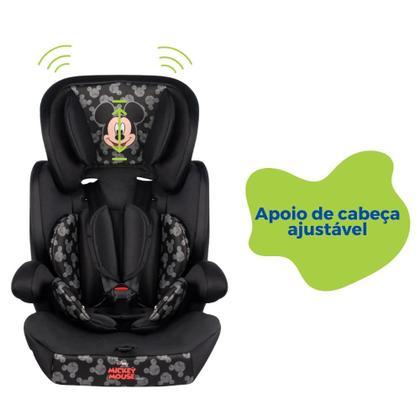 Imagem de Cadeirinha Mickey Cadeira De Bebê Para Auto Carro 9 a 36kg g1g2g3 Infantil Preta Cinto Regulável Styll Baby