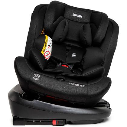 Imagem de Cadeirinha Para Auto Infanti Mundi 360 Isofix Top Tether 0 A 36kg Base Giratória 360 Reclinável Preto Cadeira Passeio Carro Booster Bebê Infantil