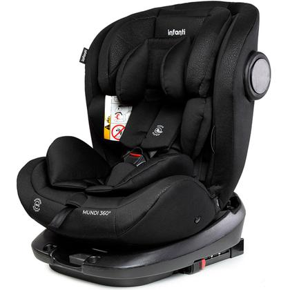 Imagem de Cadeirinha Para Auto Infanti Mundi 360 Isofix Top Tether 0 A 36kg Base Giratória 360 Reclinável Preto Cadeira Passeio Carro Booster Bebê Infantil