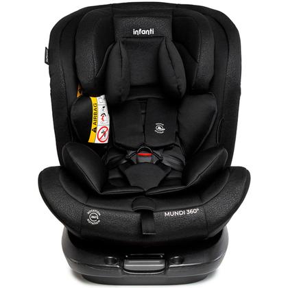 Imagem de Cadeirinha Para Auto Infanti Mundi 360 Isofix Top Tether 0 A 36kg Base Giratória 360 Reclinável Preto Cadeira Passeio Carro Booster Bebê Infantil