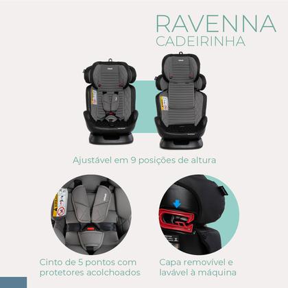 Imagem de Cadeirinha Para Auto Infanti Ravenna 0 A 36kg Reclinável Ajustável Preto com Cinza Cadeira Passeio para Carro Bebê Infantil