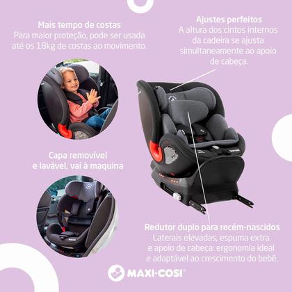 Imagem de Cadeirinha Para Auto Isofix Maxi Cosi Spinel 360 Reclinável 0-36kg Ajustável Preto Cadeira Passeio Carro Bebê Infantil Base Giratória Authentic Black