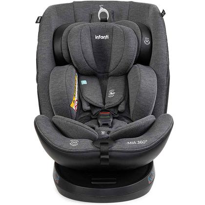 Imagem de Cadeirinha Para Auto Isofix Top Tether Infanti Mia 360 I-Size 0 A 36kg Reclinável Ajustável Preto Cadeira Passeio Carro Bebê Infantil Base Giratória