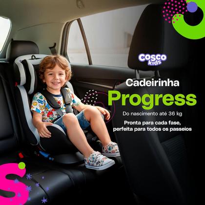 Imagem de Cadeirinha para Carro 0-36Kg Progress Cosco Kids Preto Gelo