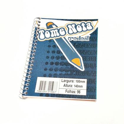 Imagem de Caderneta Espiral 1/8 Credeal Pacote com 10 unid. 96 Folhas