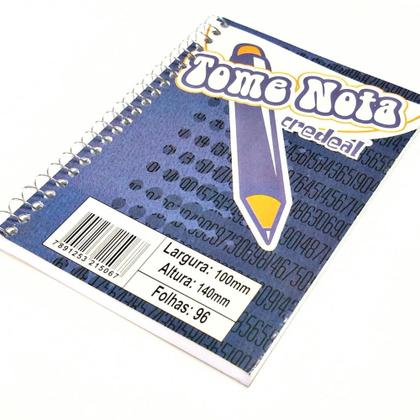 Imagem de Caderneta Espiral 1/8 Credeal Pacote com 10 unid. 96 Folhas