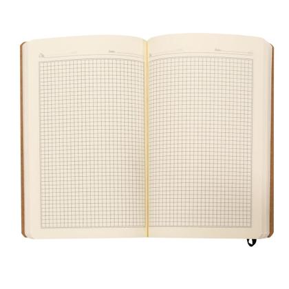 Imagem de Caderneta Tipo Moleskine Quadriculada  Capa Kraft com elástico Para Fechamento Kit 10 Unidades
