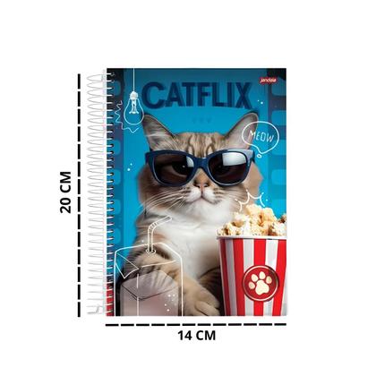 Imagem de Caderninho Espiral 80Fls 1/4 Funny Pets Jandaia Premium