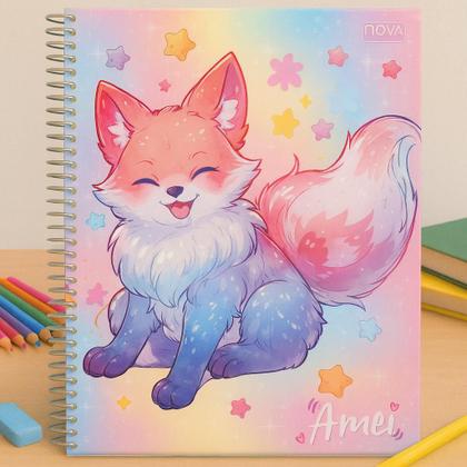 Imagem de Caderno 1 Matéria com Adesivo 80 Folhas Amei Sortido