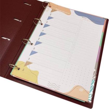 Imagem de Caderno Argolado Bordo Fichário Yes A4 Universitário com 96 Folhas 5 Divisórias Planner Colegial