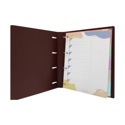 Imagem de Caderno Argolado Bordo Fichário Yes A4 Universitário com 96 Folhas 5 Divisórias Planner Colegial