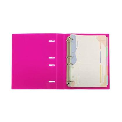 Imagem de Caderno Argolado Fichário Rosa Cristal Transparente YES B5 Material Escolar Universitário Colegial
