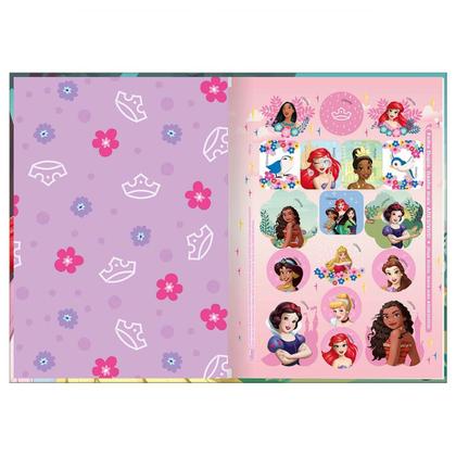 Imagem de Caderno brochura 1/4 48 folhas capa dura Princesas Tilibra