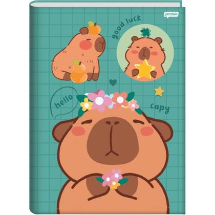 Imagem de Caderno Brochura 1/4 Capa Dura Capyvibes 80 Folhas Pacote com 5 Unidades