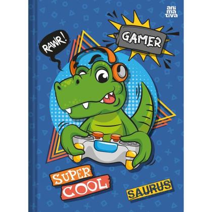 Imagem de Caderno Brochura 1/4 Capa Dura Saurus 80 Folhas Pacote com 05