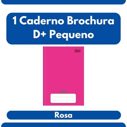 Imagem de Caderno Brochura D+ Tilibra Rosa com 96 Folhas A5 Pequeno Capa Dura com Pauta Anotações Aulas