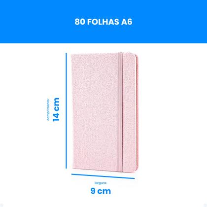 Imagem de Caderno Brochura Tamanho A6 Anotações Elástico Protege Capa
