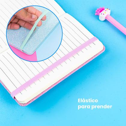 Imagem de Caderno Brochura Tamanho A6 Anotações Elástico Protege Capa