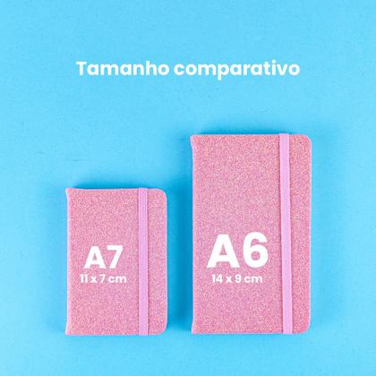 Imagem de Caderno Brochura Tamanho A6 Anotações Elástico Protege Capa