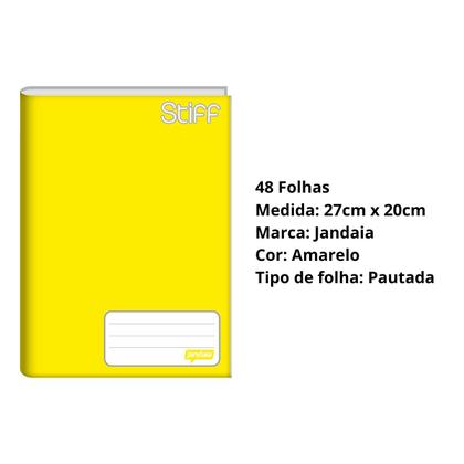 Imagem de Caderno Brochurão 48 Folhas Amarelo 27cmx20cm Jandaia
