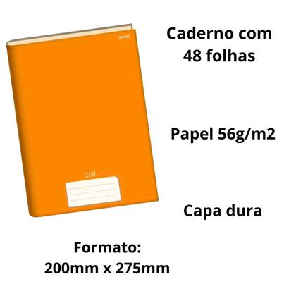 Imagem de Caderno brochurão 48f stiff laranja cd c/02 unidades jandaia