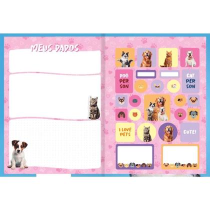Imagem de Caderno Brochurão Capa Dura MY PETS 80 Folhas Pacote com /05
