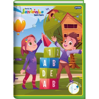 Imagem de Caderno Brochurão Jandainha BEM BOM Verde 60 Folhas - Pacote com 10 Unidades