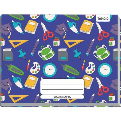 Imagem de Caderno Caligrafia Capa Dura Decorado 48 Folhas 1/4 Brochura Horizontal - Pacote com 5 - Tamoio