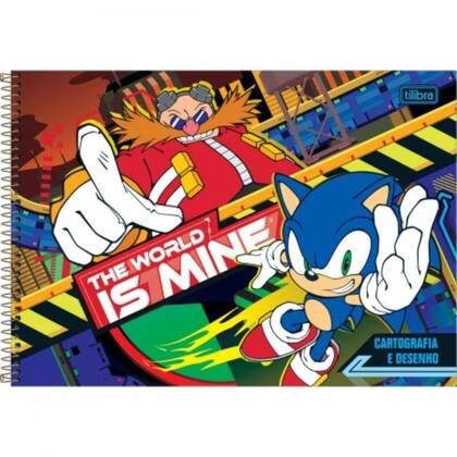 Imagem de Caderno Cartografia E Desenho Sonic 80fls Capas Sortidas