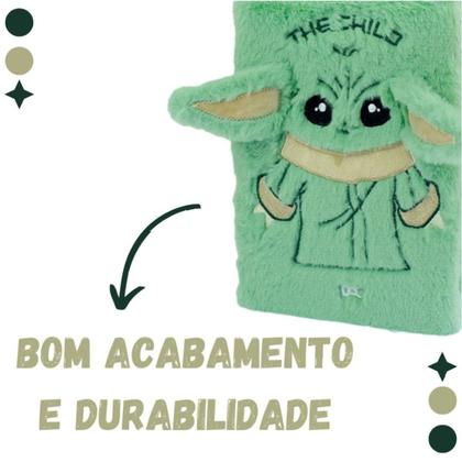 Imagem de Caderno de Anotações StarWars Mandalorian DAC Pelúcia Disney Material Escolar Volta as Aulas Fofinho