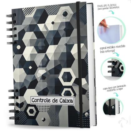 Imagem de Caderno De Controle De Caixa Capa Dura Meu Controle Hexágono