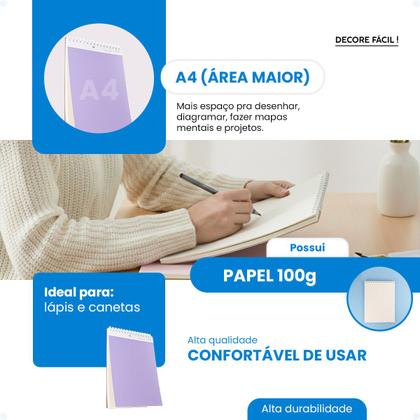 Imagem de Caderno De Desenho Escolar Artes Cartografia A4 Folhas 100g