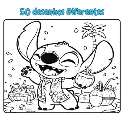 Imagem de Caderno de Desenho Infantil Stitch Capa Dura 50 Folhas