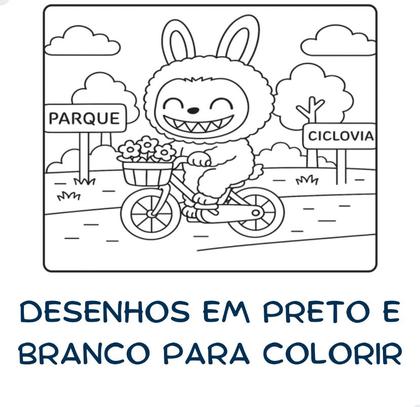 Imagem de Caderno de Desenho Livro de Colorir Capa Dura Bobbie Goods Stitch Labubu Capivara 50 Páginas